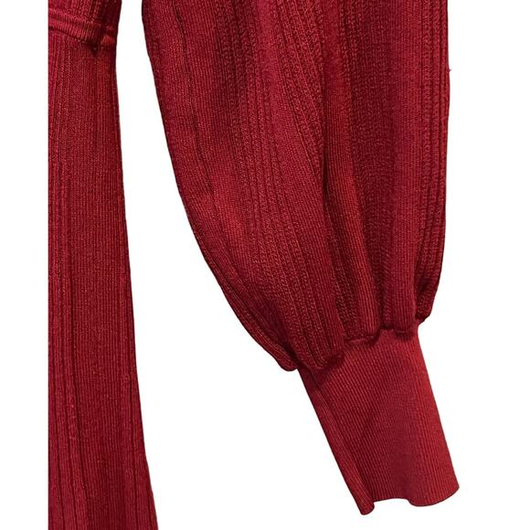 SANDRO Lison Short Knit Dress In Bordeaux Size 36 US/6 - Picture 8 of 14